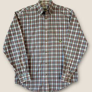 Wrangler Riata Long Sleeve Button Down Shirt Size M Lightweight Multicolor Plaid
